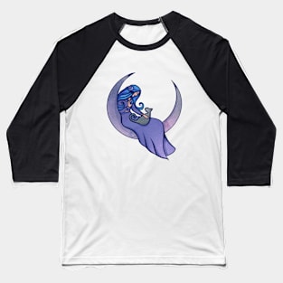 Cat Moon Goddess Baseball T-Shirt